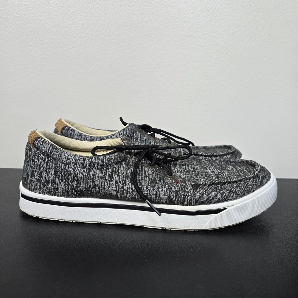 Twisted X Shoes Mens Size 11.5 Gray Casual Kicks Tie Comfort Boat MCA0036